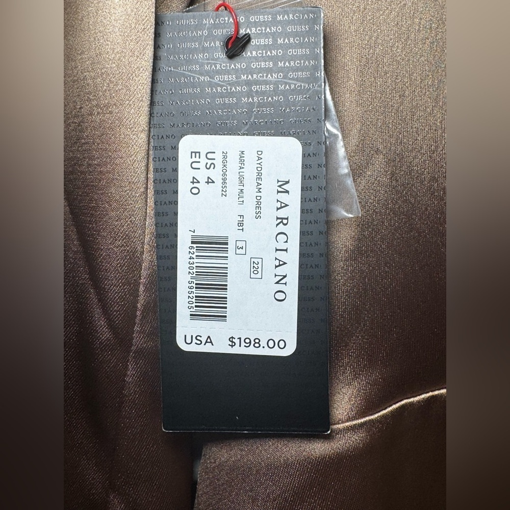 Marciano Guess Daydream Dress Satin Bronze US 4 / EU 40 – New with Tags - Picture 5 of 5